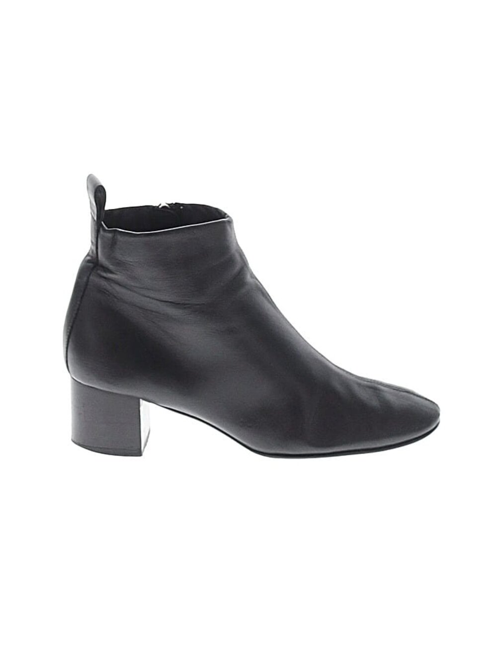 Everlane Black Leather Ankle Zip Booties